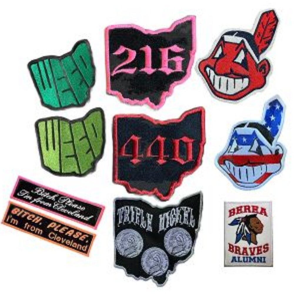 Ohio Cleveland area themed embroidered patches bundle of 20 patches